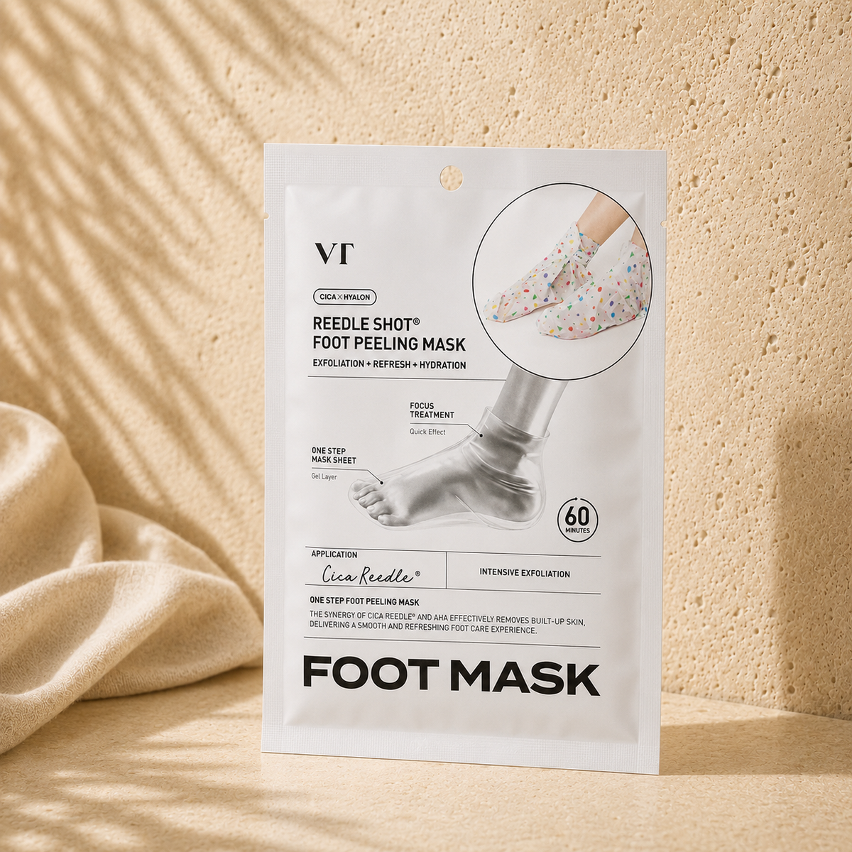 VT Cosmetics - Reedle Shot Foot Peeling Mask, 1 trattamento (40 ml)