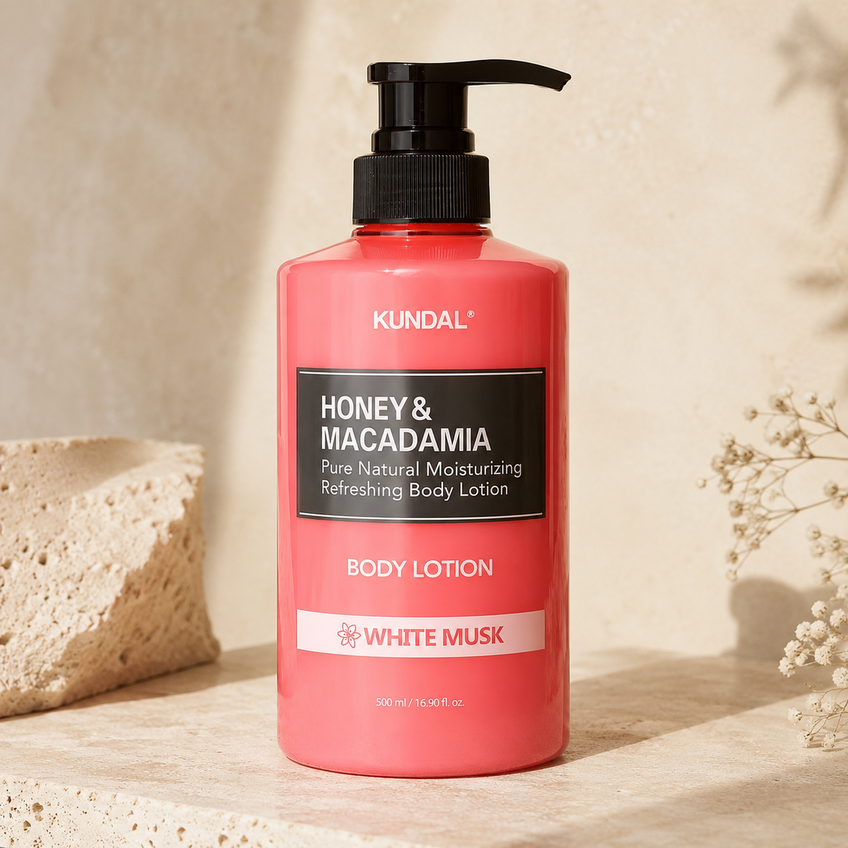 KUNDAL - Honey & Macadamia Pure Body Lotion (White Musk), 500 ml